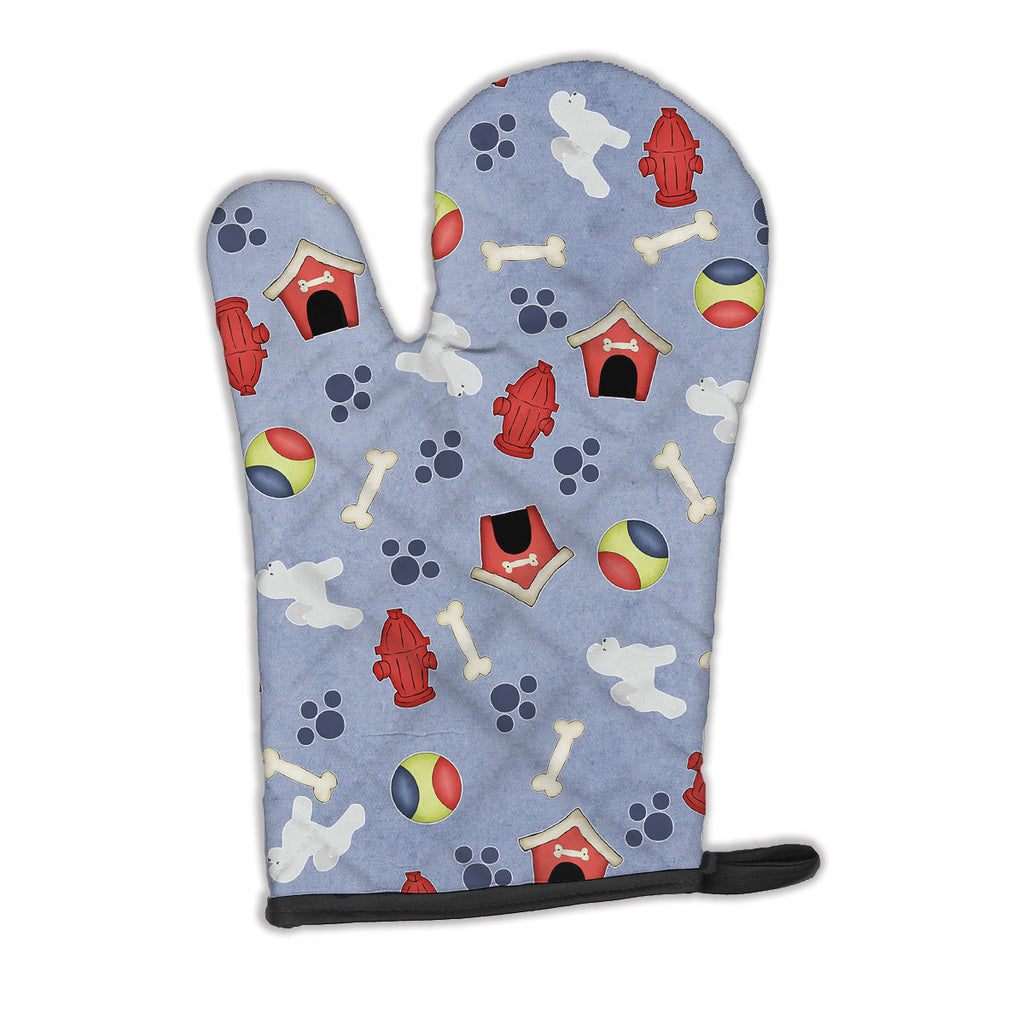 Bichon Frise Dog House Collection Oven Mitt Heat Resistant Thick Oven Mitt for Hot Pans and Oven, Kitchen Mitt Protect Hands, Cooking Baking Glove