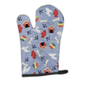 Bichon Frise Dog House Collection Oven Mitt Heat Resistant Thick Oven Mitt for Hot Pans and Oven, Kitchen Mitt Protect Hands, Cooking Baking Glove