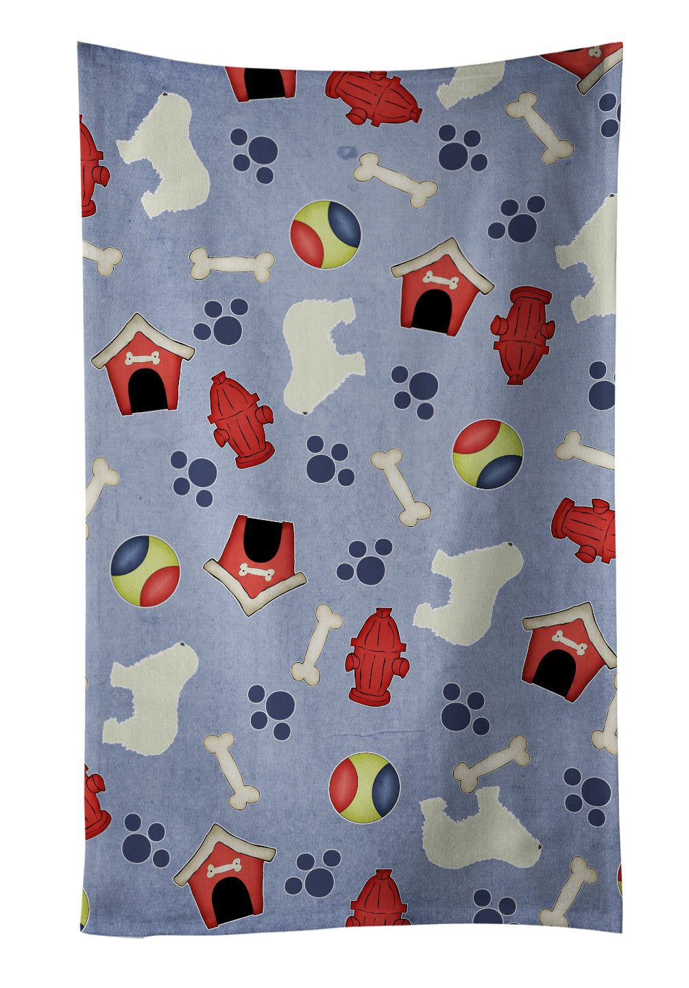 Komondor Dog House Collection Kitchen Towel Velour Plush Front and Cotton Loop Back Machine Washable