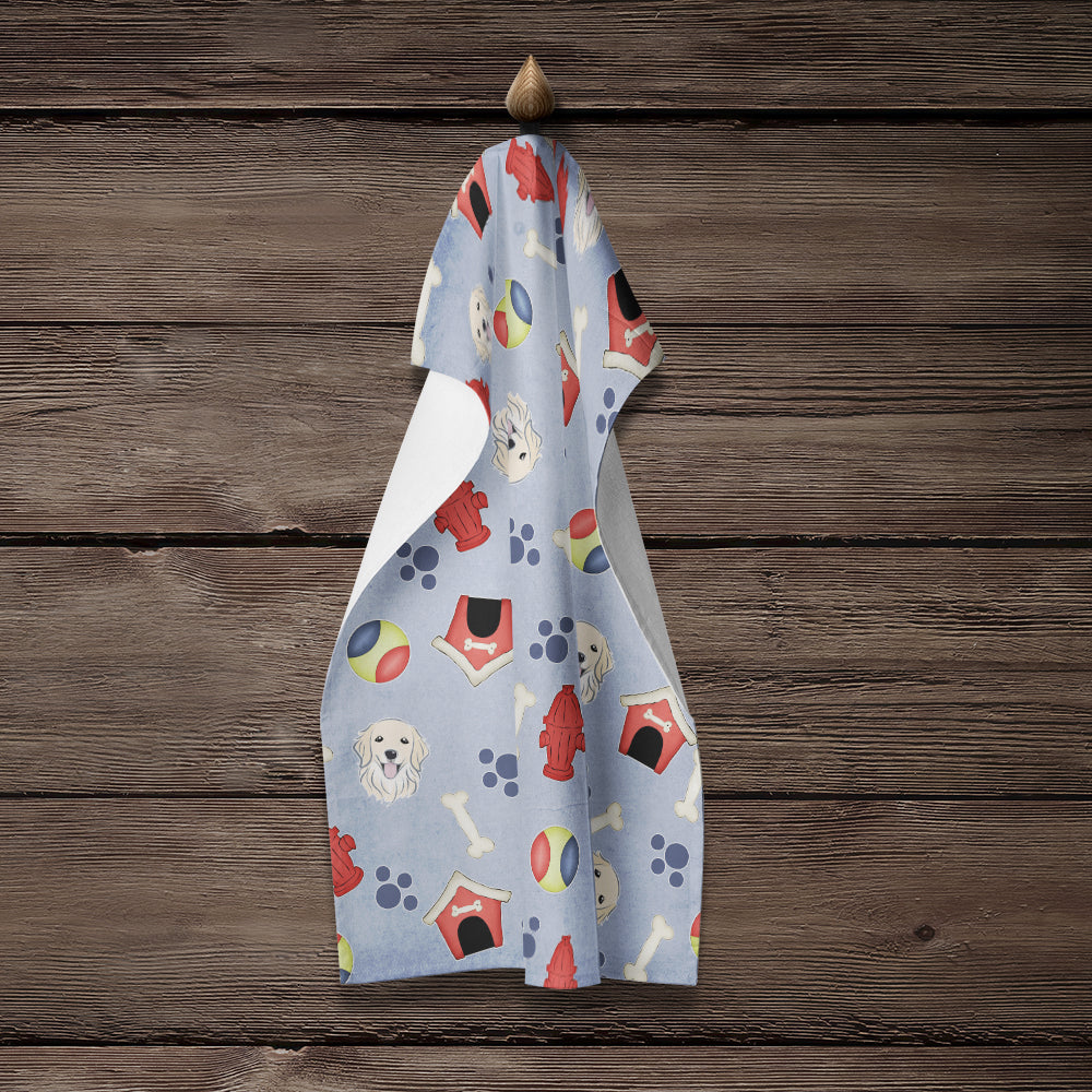 Dog House Collection Golden Retriever Kitchen Towel Velour Plush Front and Cotton Loop Back Machine Washable