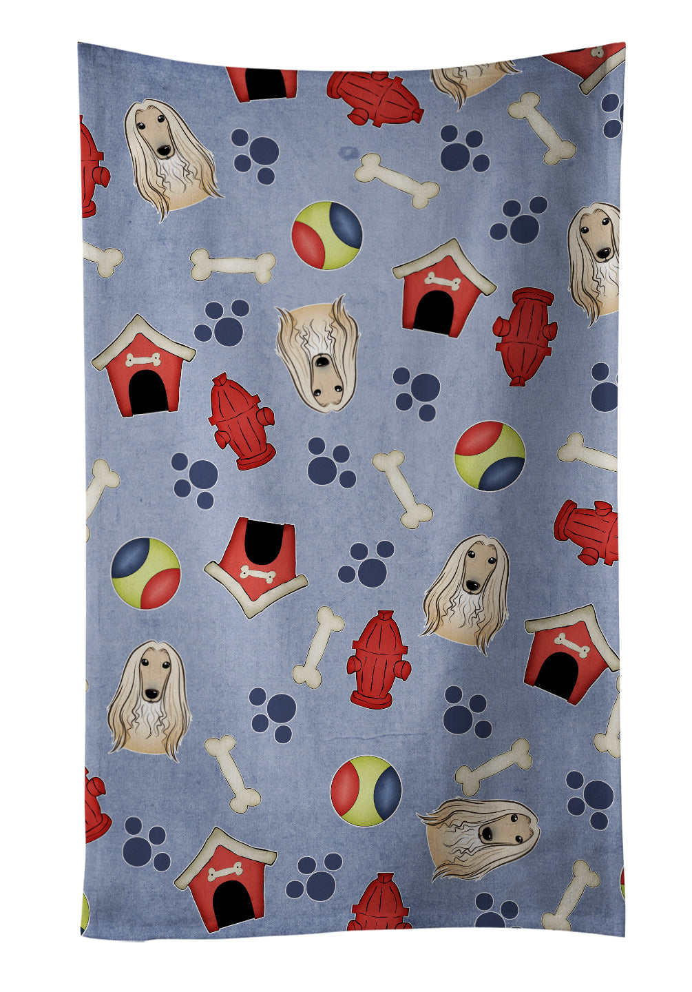 Dog House Collection Afghan Hound Kitchen Towel Velour Plush Front and Cotton Loop Back Machine Washable
