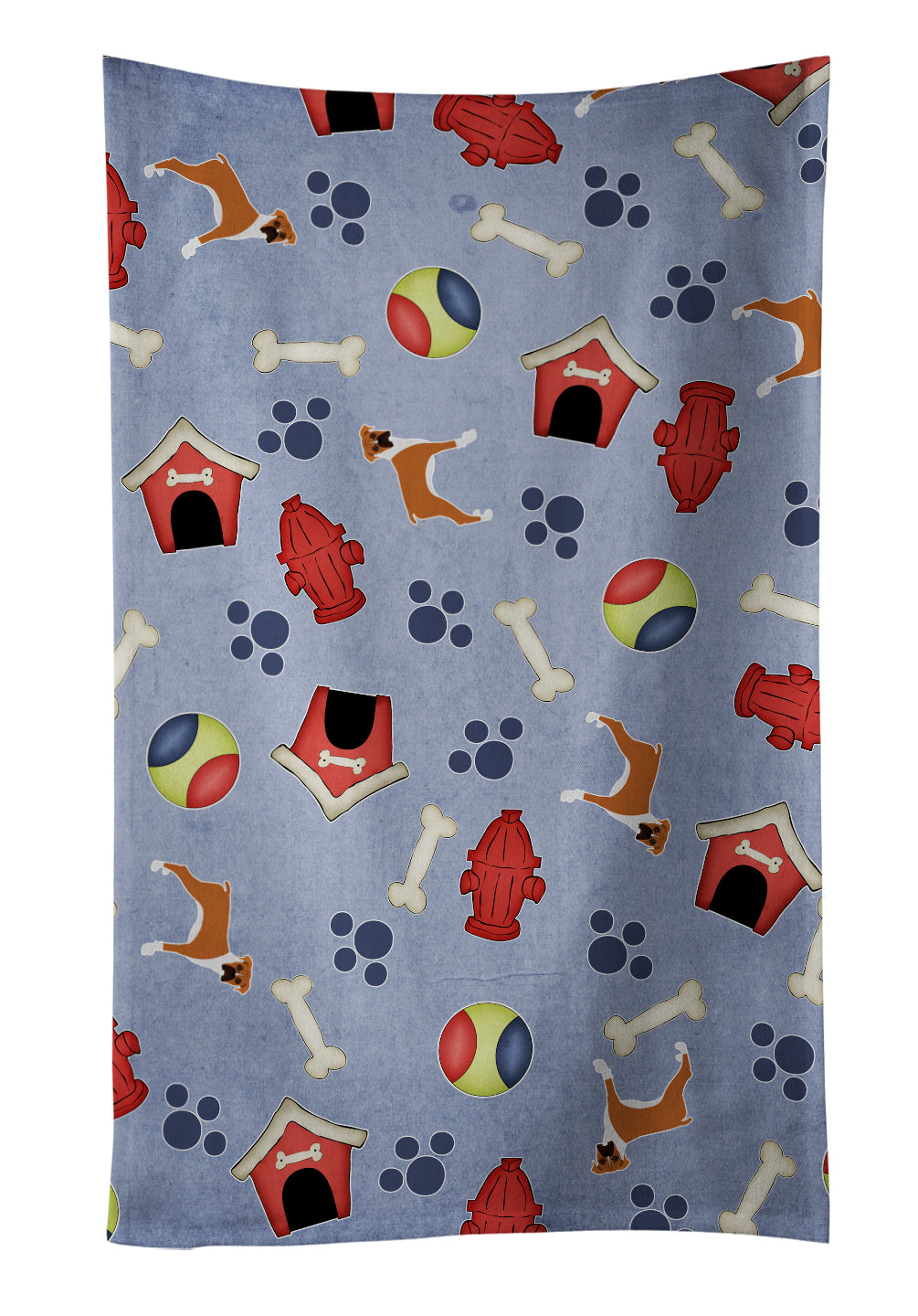 Dog House Collection Boxer Kitchen Towel Velour Plush Front and Cotton Loop Back Machine Washable