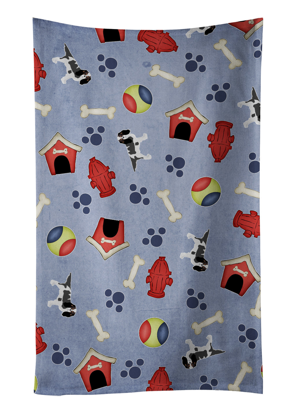 Dog House Collection Cavalier King Charles Spaniel Tricolor Kitchen Towel Velour Plush Front and Cotton Loop Back Machine Washable