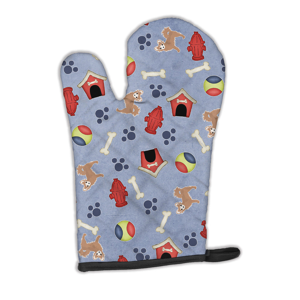 Dog House Collection Longhair Tan White Chihuahua Oven Mitt Heat Resistant Thick Oven Mitt for Hot Pans and Oven, Kitchen Mitt Protect Hands, Cooking Baking Glove