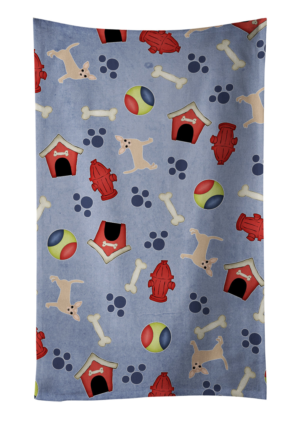 Dog House Collection Tan Chihuahua Kitchen Towel Velour Plush Front and Cotton Loop Back Machine Washable
