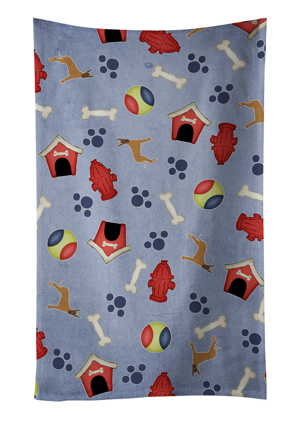 Dog House Collection Brindle Cropped Great Dane Kitchen Towel Velour Plush Front and Cotton Loop Back Machine Washable