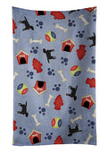 Dog House Collection Black Labrador Retriever Kitchen Towel Velour Plush Front and Cotton Loop Back Machine Washable