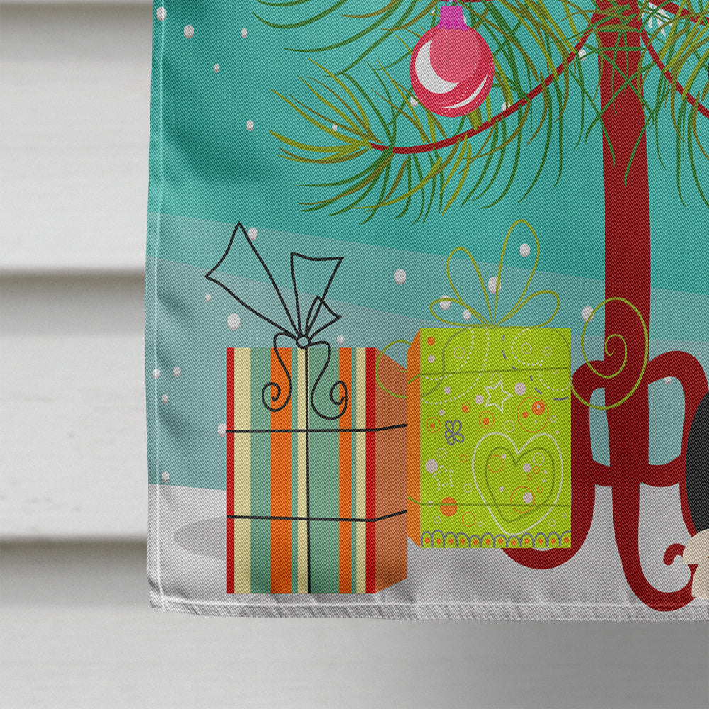 Merry Christmas Tree Greater Swiss Mountain Dog House Flag 28x40 Porch Sleeve Pole Decorative Outside Yard Banner Artwork Wall Hanging, Polyester