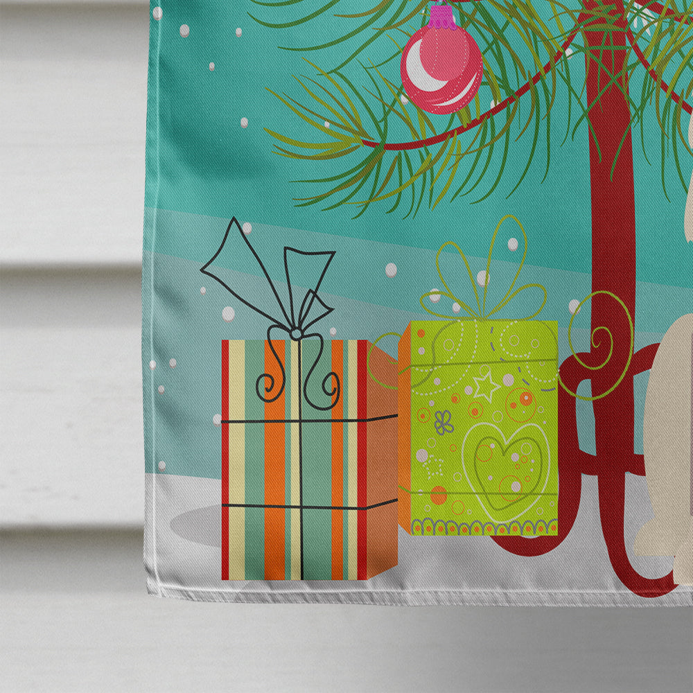 Merry Christmas Tree Irish Wolfhound House Flag 28x40 Porch Sleeve Pole Decorative Outside Yard Banner Artwork Wall Hanging, Polyester