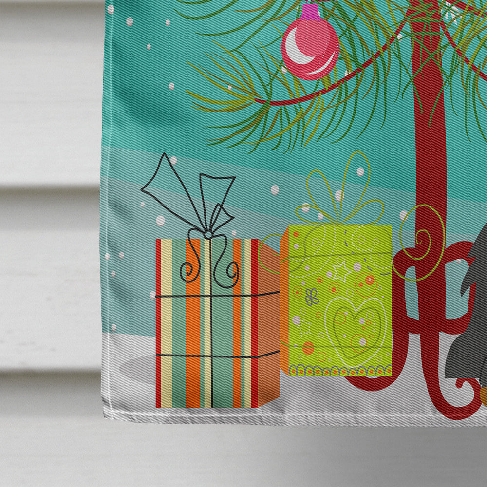 Merry Christmas Tree Cocker Spaniel Black Tan House Flag 28x40 Porch Sleeve Pole Decorative Outside Yard Banner Artwork Wall Hanging, Polyester