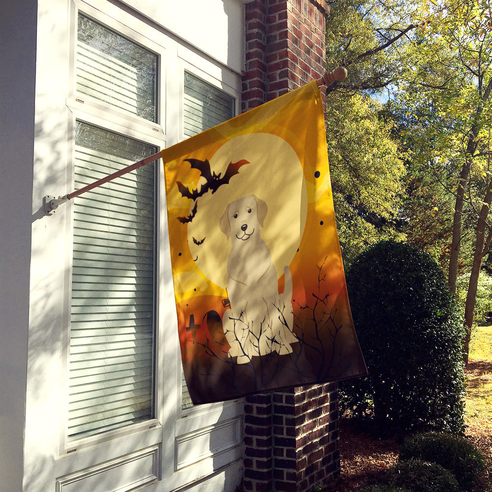 Halloween Yellow Labrador House Flag 28x40 Porch Sleeve Pole Decorative Outside Yard Banner Artwork Wall Hanging, Polyester