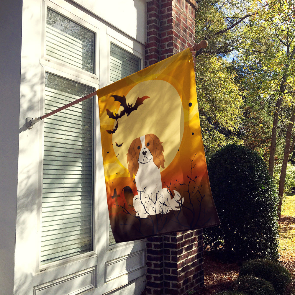Halloween Cavalier Spaniel House Flag 28x40 Porch Sleeve Pole Decorative Outside Yard Banner Artwork Wall Hanging, Polyester