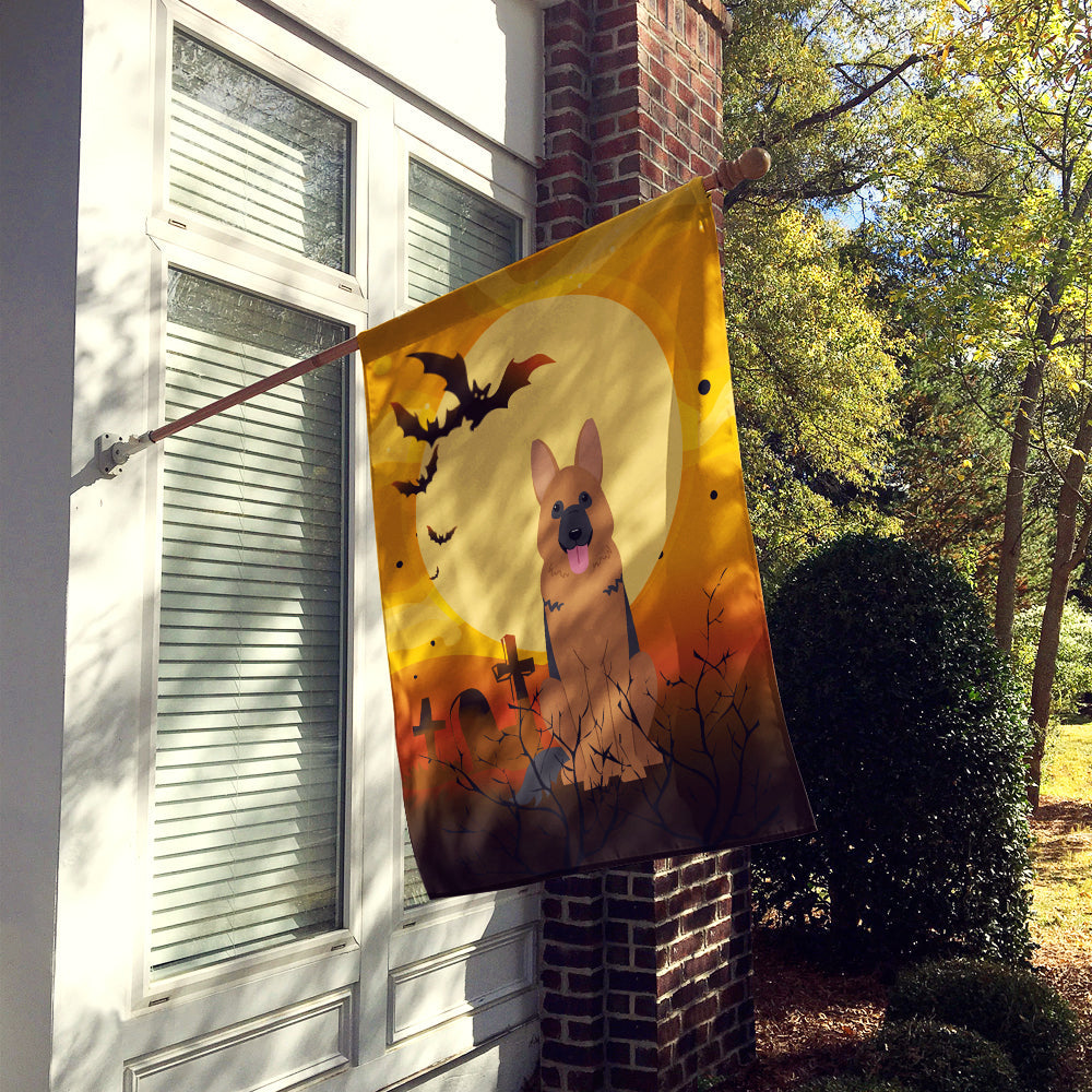 Halloween German Shepherd House Flag 28x40 Porch Sleeve Pole Decorative Outside Yard Banner Artwork Wall Hanging, Polyester