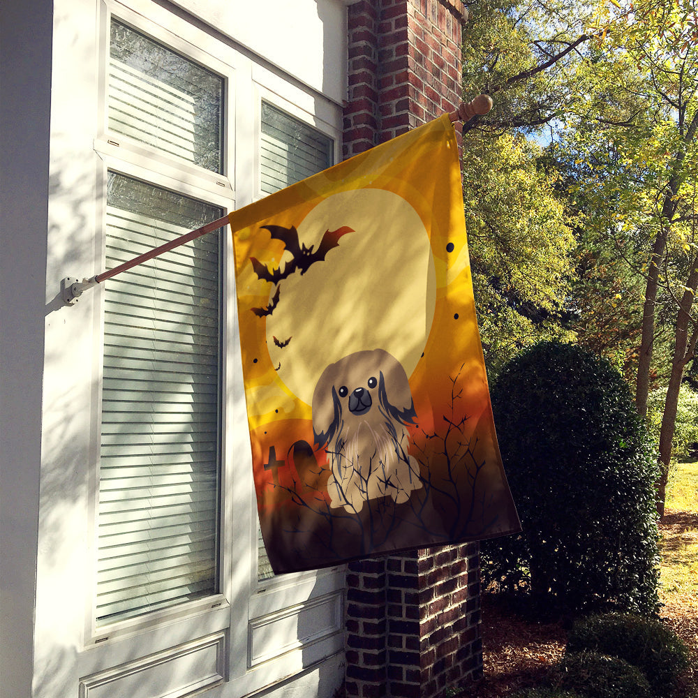 Halloween Pekingese Tan House Flag 28x40 Porch Sleeve Pole Decorative Outside Yard Banner Artwork Wall Hanging, Polyester
