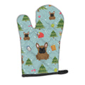 Christmas French Bulldog Brown Oven Mitt Heat Resistant Thick Oven Mitt for Hot Pans and Oven, Kitchen Mitt Protect Hands, Cooking Baking Glove