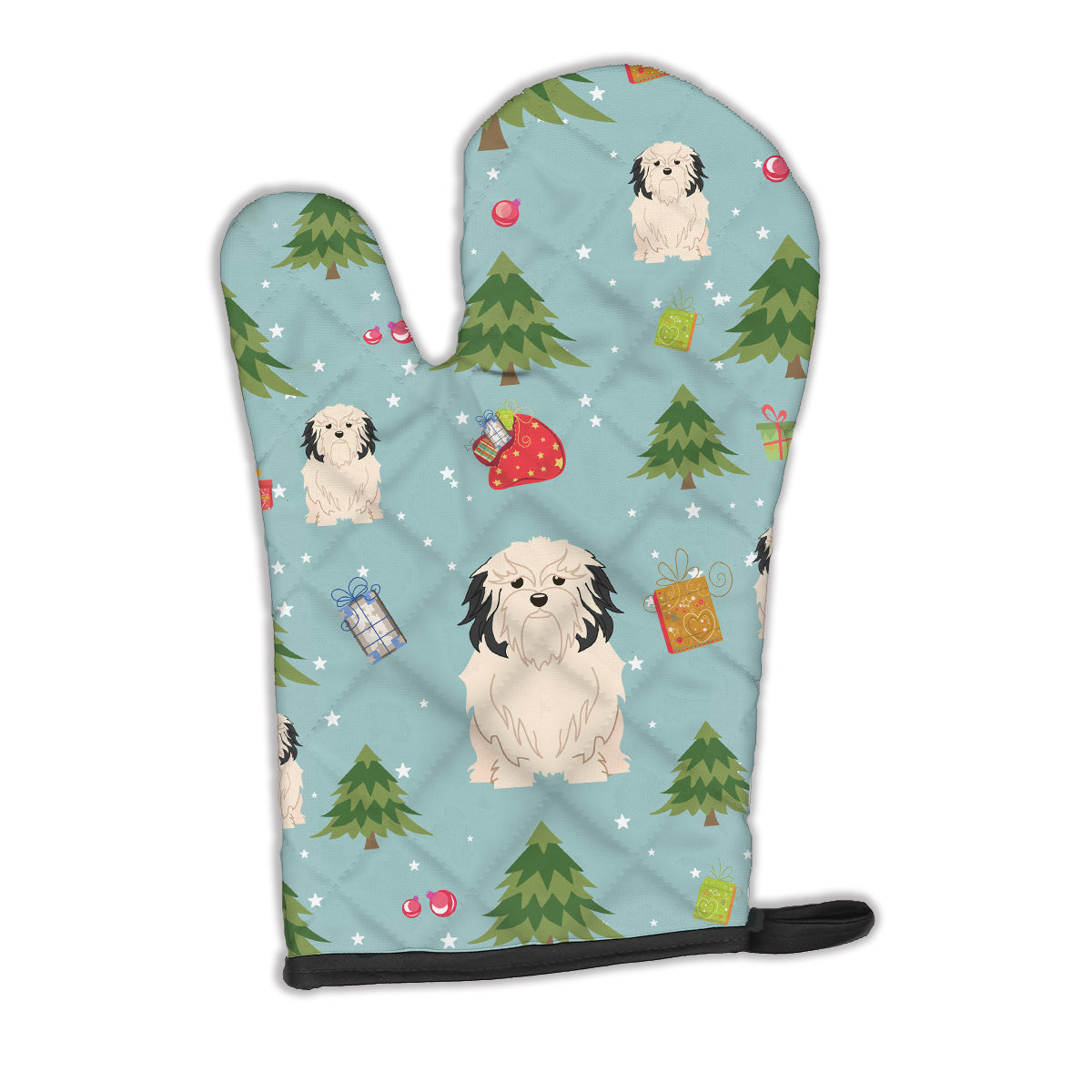 Christmas Lowchen Oven Mitt Heat Resistant Thick Oven Mitt for Hot Pans and Oven, Kitchen Mitt Protect Hands, Cooking Baking Glove