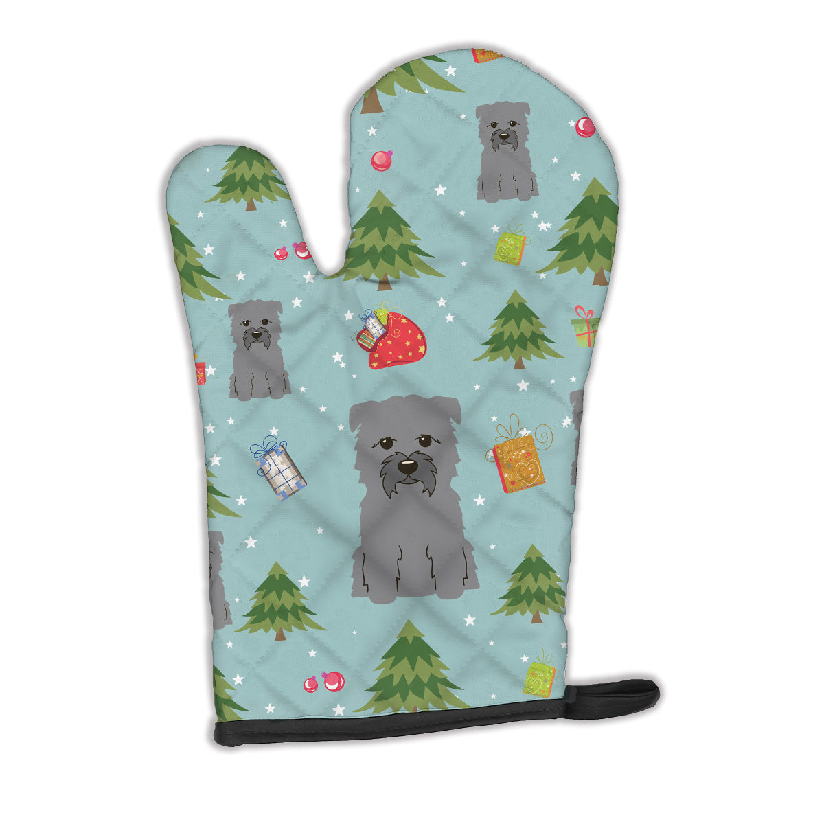Christmas Glen of Imal Grey Oven Mitt Heat Resistant Thick Oven Mitt for Hot Pans and Oven, Kitchen Mitt Protect Hands, Cooking Baking Glove