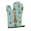 Christmas Irish Terrier Oven Mitt Heat Resistant Thick Oven Mitt for Hot Pans and Oven, Kitchen Mitt Protect Hands, Cooking Baking Glove
