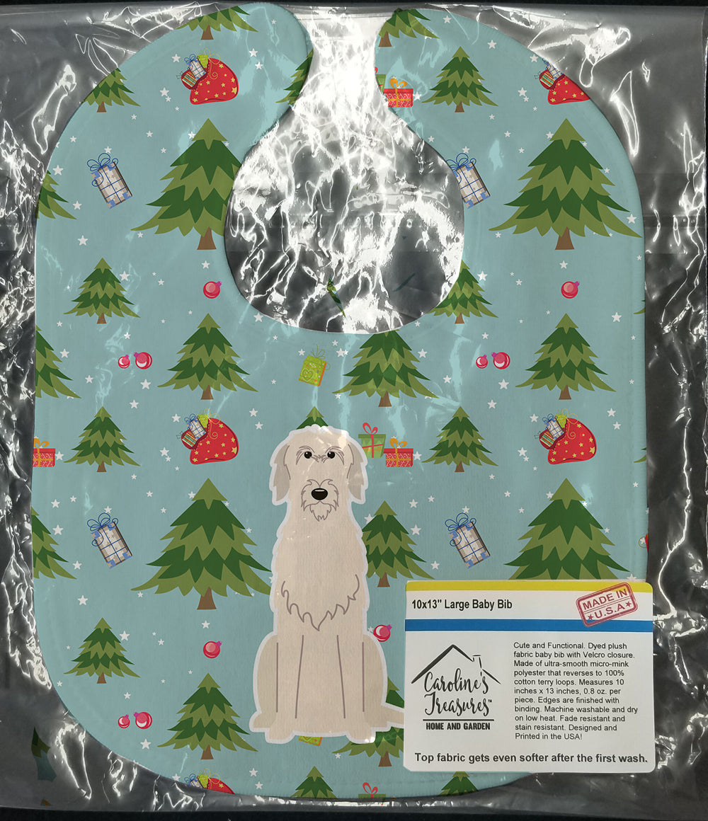 Christmas Irish Wolfhound Baby Bib Easy-Clean Baby Bib Baby Feeding Accessory Baby Mealtime Essential, 10 x 13, Multicolor