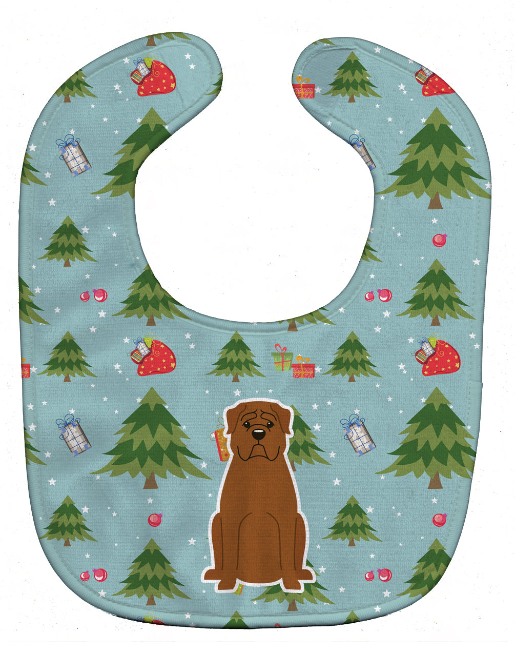 Christmas Dogue de Bourdeaux Baby Bib Easy-Clean Baby Bib Baby Feeding Accessory Baby Mealtime Essential, 10 x 13, Multicolor