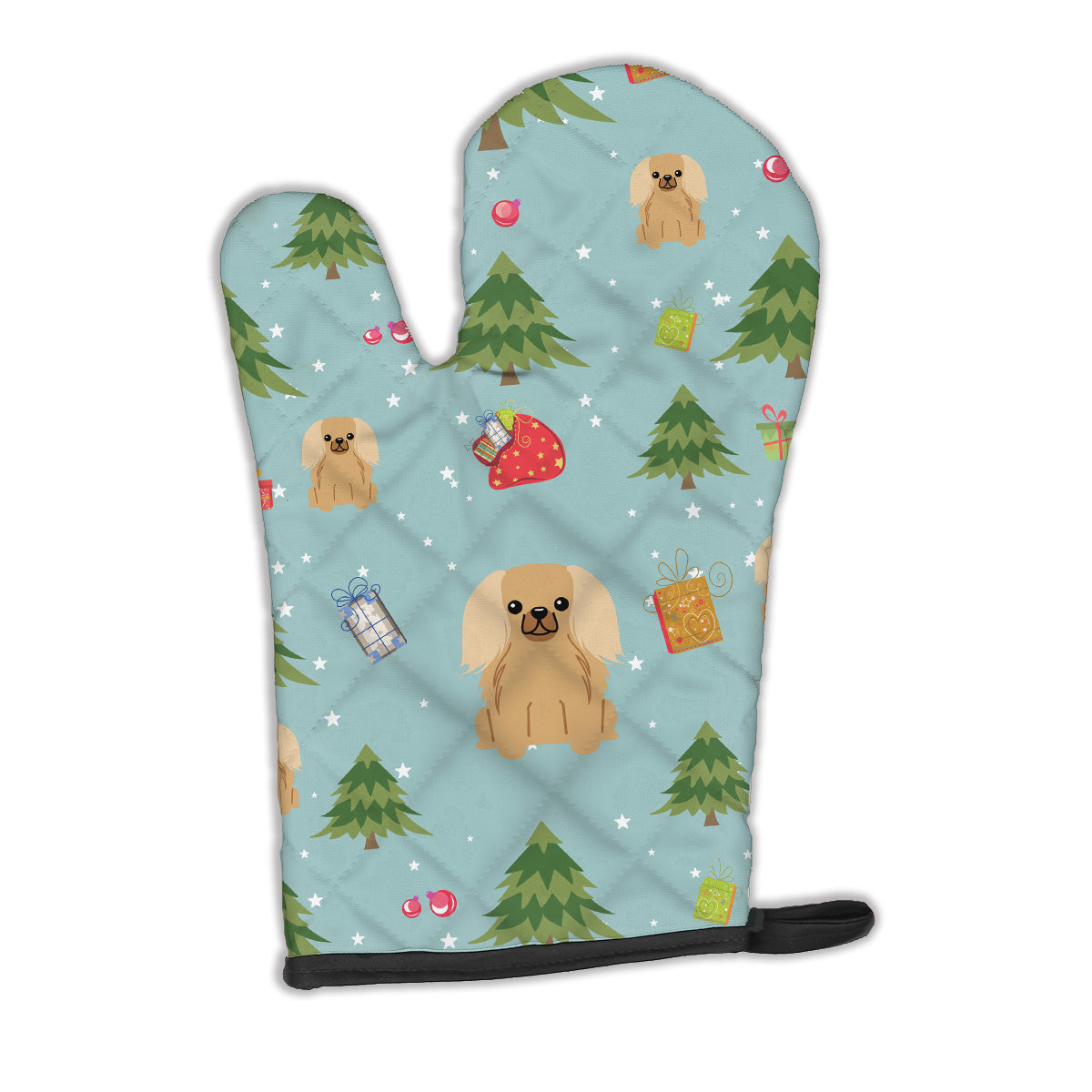 Christmas Pekingese Fawn Sable Oven Mitt Heat Resistant Thick Oven Mitt for Hot Pans and Oven, Kitchen Mitt Protect Hands, Cooking Baking Glove