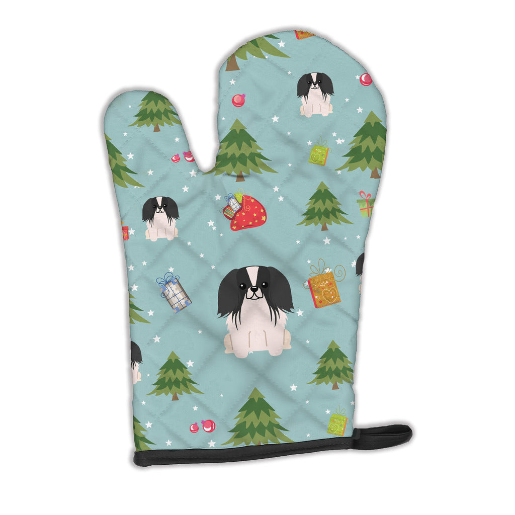 Christmas Pekingese Black White Oven Mitt Heat Resistant Thick Oven Mitt for Hot Pans and Oven, Kitchen Mitt Protect Hands, Cooking Baking Glove