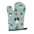 Christmas Pekingese Black White Oven Mitt Heat Resistant Thick Oven Mitt for Hot Pans and Oven, Kitchen Mitt Protect Hands, Cooking Baking Glove