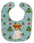 Christmas Jack Russell Terrier Baby Bib Easy-Clean Baby Bib Baby Feeding Accessory Baby Mealtime Essential, 10 x 13, Multicolor