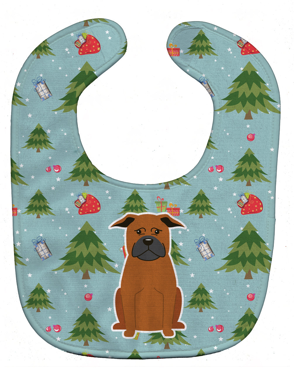 Christmas Chinese Chongqing Dog Baby Bib Easy-Clean Baby Bib Baby Feeding Accessory Baby Mealtime Essential, 10 x 13, Multicolor