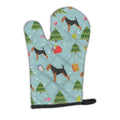 Christmas Welsh Terrier Oven Mitt Heat Resistant Thick Oven Mitt for Hot Pans and Oven, Kitchen Mitt Protect Hands, Cooking Baking Glove