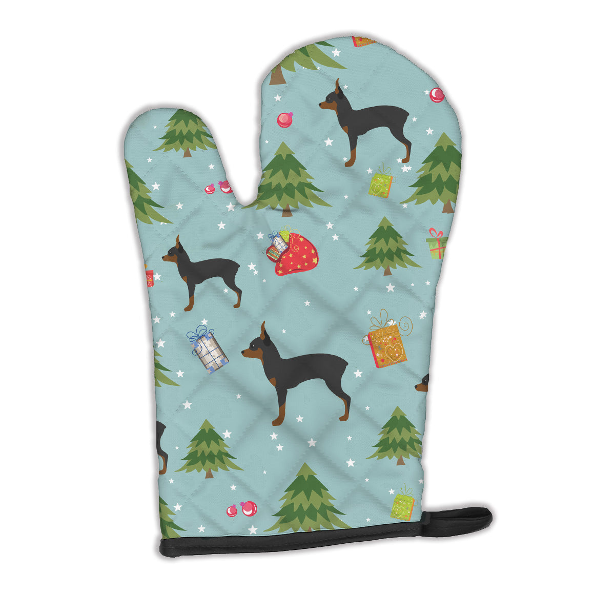Christmas Toy Fox Terrier Oven Mitt Heat Resistant Thick Oven Mitt for Hot Pans and Oven, Kitchen Mitt Protect Hands, Cooking Baking Glove
