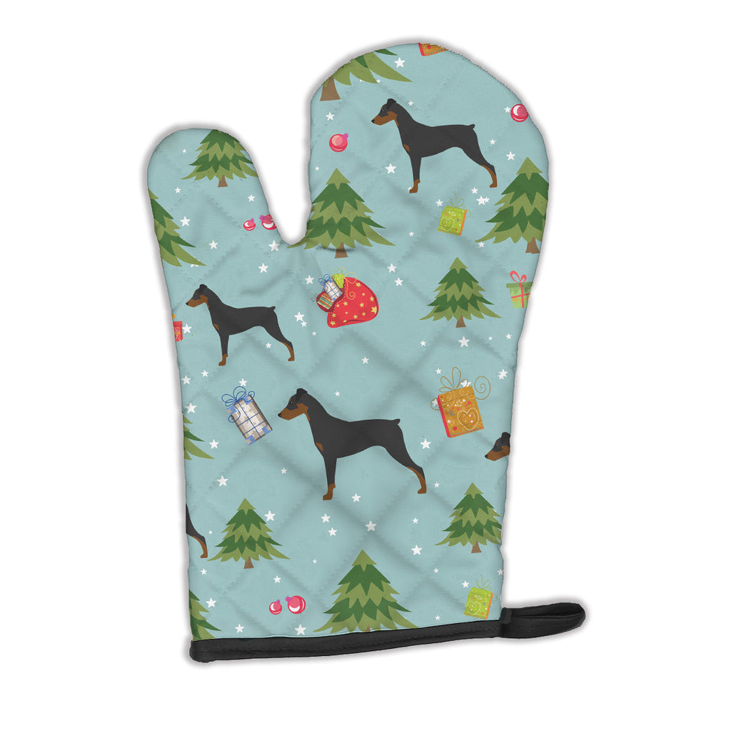 Christmas German Pinscher Oven Mitt Heat Resistant Thick Oven Mitt for Hot Pans and Oven, Kitchen Mitt Protect Hands, Cooking Baking Glove