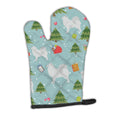 Christmas Samoyed Oven Mitt Heat Resistant Thick Oven Mitt for Hot Pans and Oven, Kitchen Mitt Protect Hands, Cooking Baking Glove