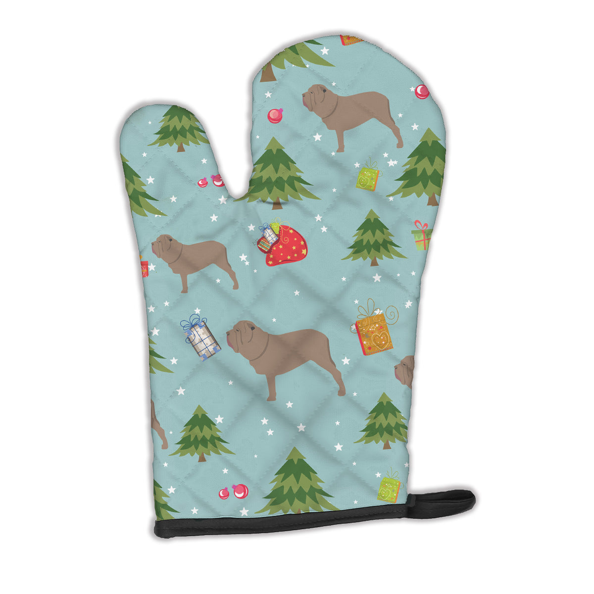 Christmas Neapolitan Mastiff Oven Mitt Heat Resistant Thick Oven Mitt for Hot Pans and Oven, Kitchen Mitt Protect Hands, Cooking Baking Glove