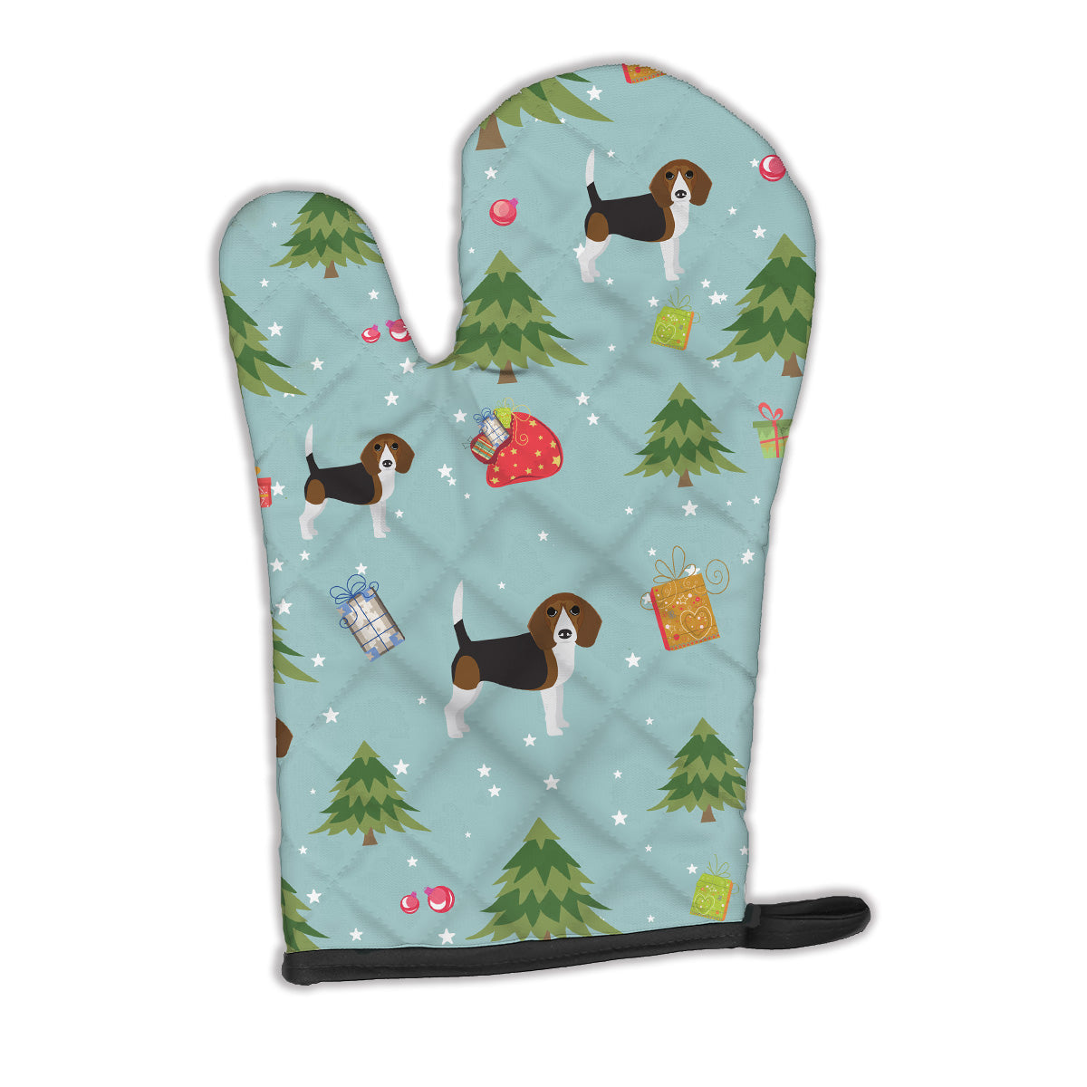 Christmas Beagle Oven Mitt Heat Resistant Thick Oven Mitt for Hot Pans and Oven, Kitchen Mitt Protect Hands, Cooking Baking Glove