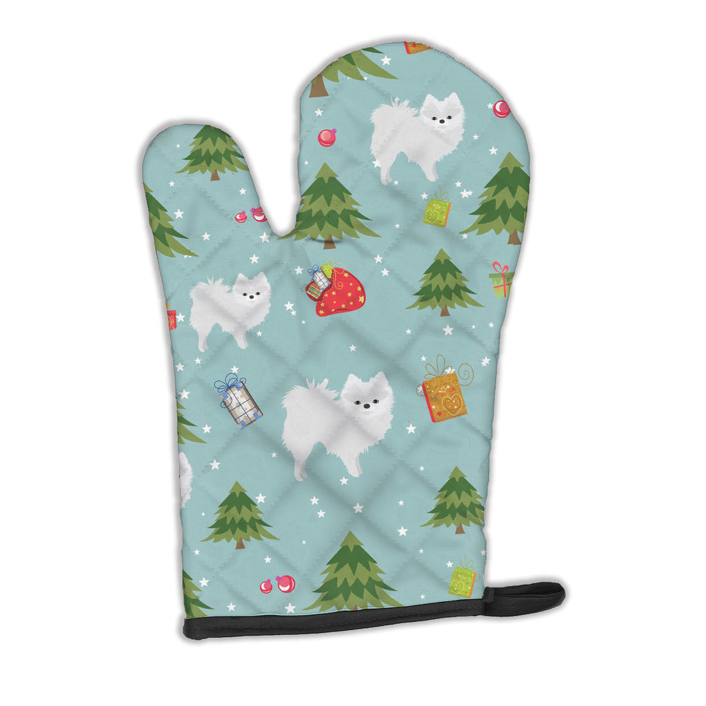 Christmas White Pomeranian Oven Mitt Heat Resistant Thick Oven Mitt for Hot Pans and Oven, Kitchen Mitt Protect Hands, Cooking Baking Glove