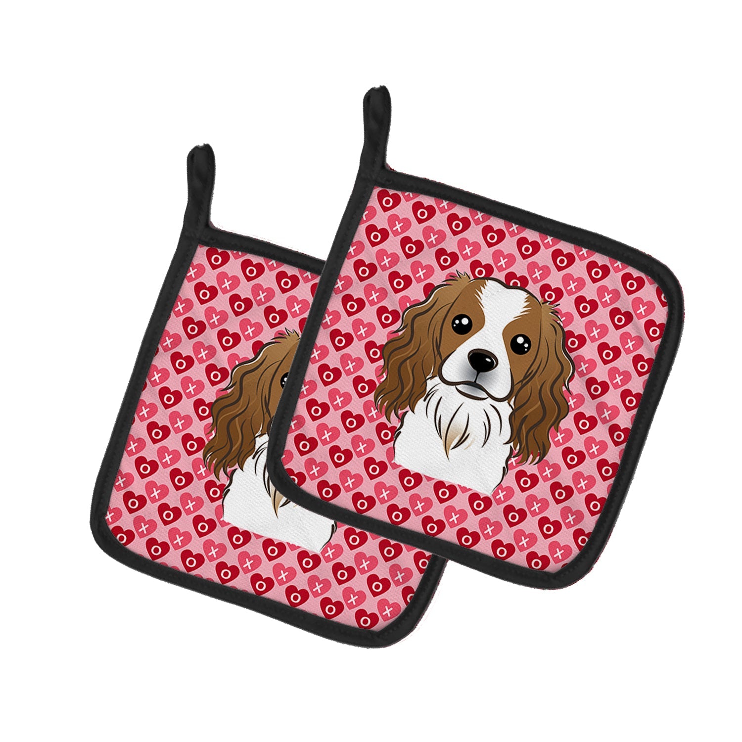 Cavalier Spaniel Pot Holder Set of 2 Heat Resistant Quilted Hot Pads 7.5 x 7.5 Inch, Insulated Kitchen Trivets for Cooking & Baking
