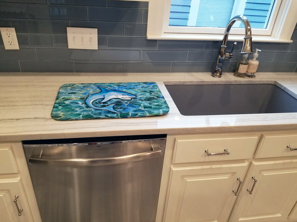 Shark Dish Drying Mat Absorbent Dish Drying Mat Pad for Kitchen Counter Dish Drainer Mat for Countertop, 14 x 21", Multicolor