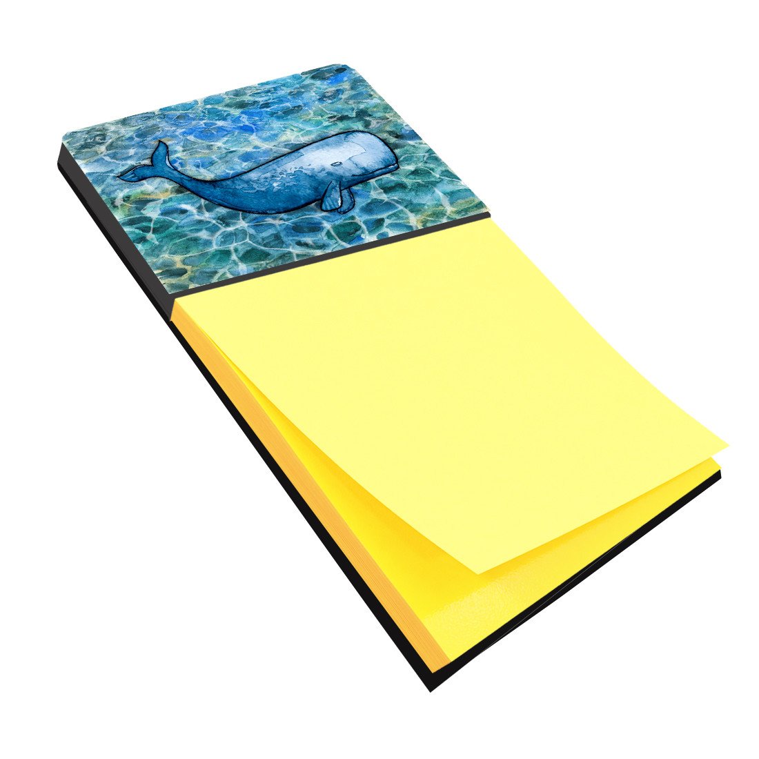 Sperm Whale Cachalot Watercolor Sticky Note Holder Refillable Dispenser Desk Accessory 3x3 Pad Gift