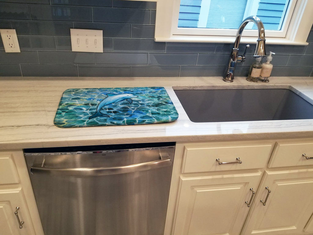 Dolphin Dish Drying Mat Absorbent Dish Drying Mat Pad for Kitchen Counter Dish Drainer Mat for Countertop, 14 x 21", Multicolor