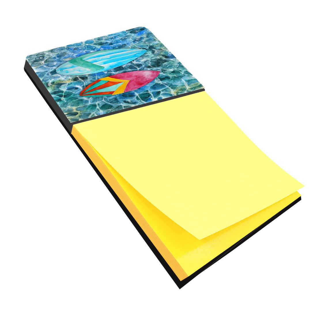 Surf Boards on the Water Watercolor Sticky Note Holder Refillable Dispenser Desk Accessory 3x3 Pad Gift