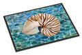 Sea Shell and Water Doormat Indoor Outdoor 24H X 36W Front Door Mat Rugs for Entryway, Non Slip Washable Low Pile,