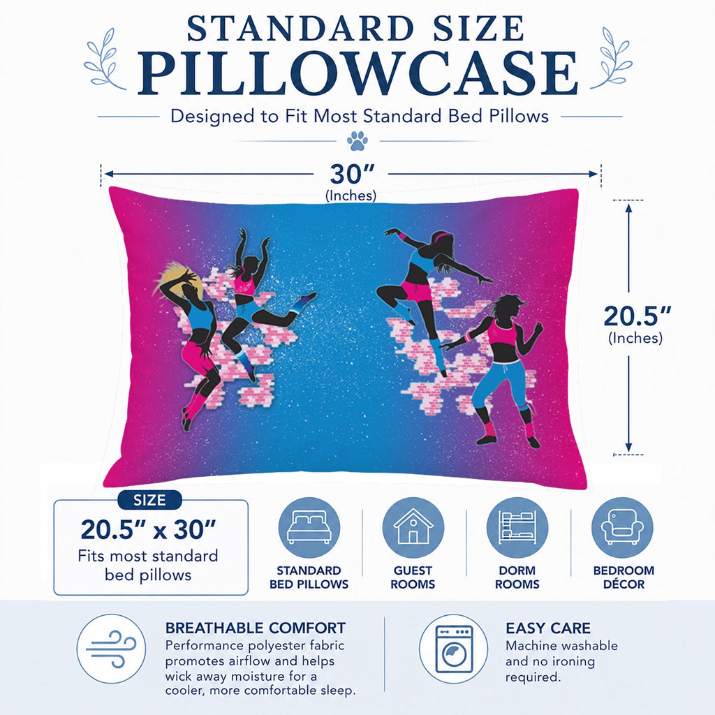 Hip Hop in Pink Blue Standard Pillowcase Lightweight Super Soft Easy Care Decorative Artwork Pillowcase, Standard