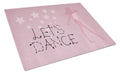 Let's Dance Linen Pink Cutting Board Tempered Glass Kitchen Cutting Surface, Heat Resistant Chopping, Non-Slip Feet, Food Prep & Serving