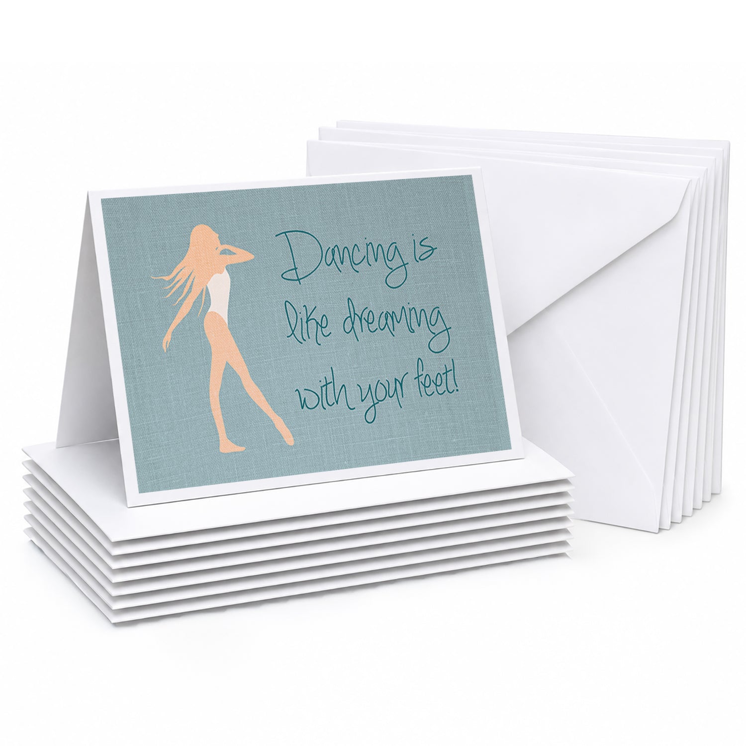 Dancing is Like Dreaming Blank Cards and Envelopes Pack of 8 For Thank You Notes, Invitations & Handwritten Messages