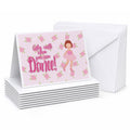 Ballet Red Short Hair Blank Cards and Envelopes Pack of 8 For Thank You Notes, Invitations & Handwritten Messages