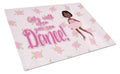 Ballet African American Short Hair Cutting Board Tempered Glass Kitchen Cutting Surface, Heat Resistant Chopping, Non-Slip Feet, Food Prep & Serving