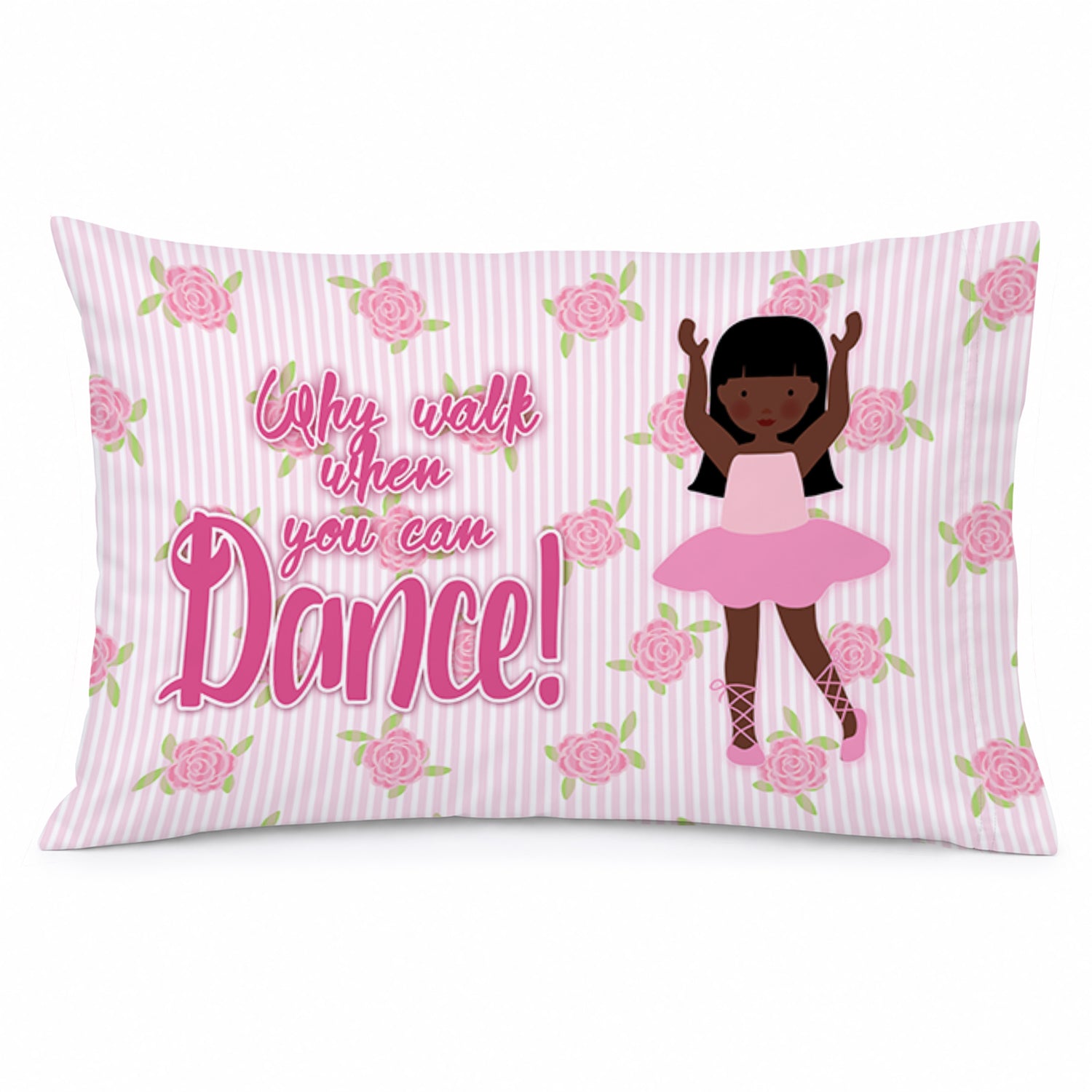 Ballet Long Hair African American Standard Pillowcase Lightweight Super Soft Easy Care Decorative Artwork Pillowcase, Standard
