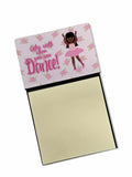 Ballet Long Hair African American Watercolor Sticky Note Holder Refillable Dispenser Desk Accessory 3x3 Pad Gift