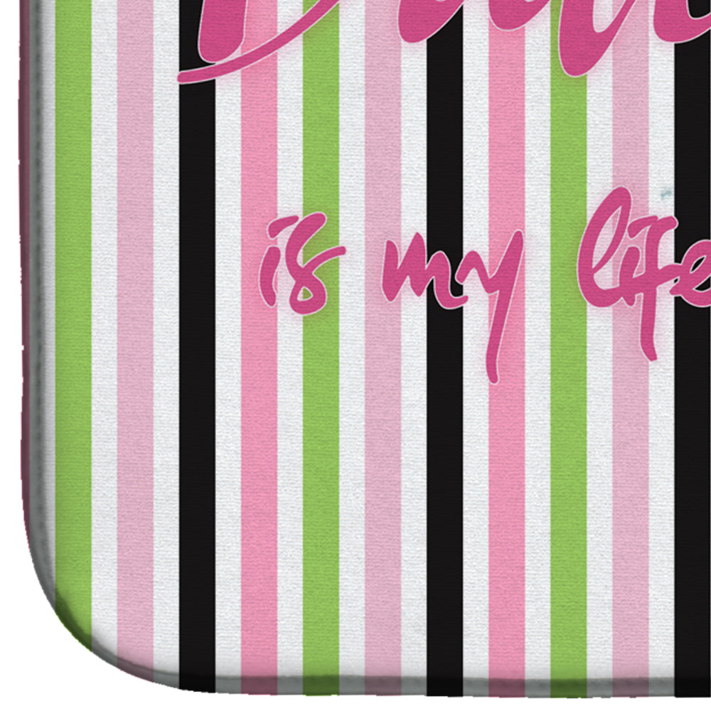 Ballet Dance is my Life Red Dish Drying Mat Absorbent Dish Drying Mat Pad for Kitchen Counter Dish Drainer Mat for Countertop, 14 x 21", Multicolor